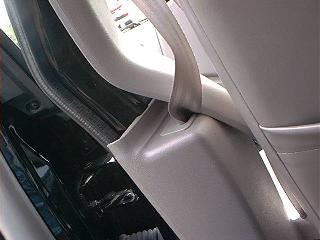 removed upper center pillar trim